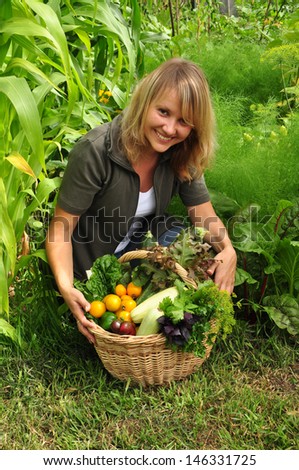 girl with the basket of vegetables