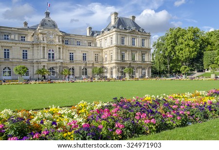 PARIS,FRANCE -August 12, 2014 -  Summer day in the Luxemburg garden  in Paris ,France on August 12 , 2014