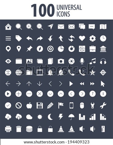 Icons pack for toolbar in flat and line style
