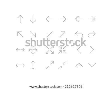 Arrows icons set in line style