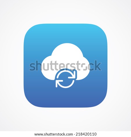 Cloud storage update refresh sync icon button, vector illustration. Simple flat metro design style. esp10