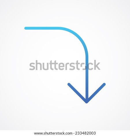 Arrow Turn Left to Down icon. Vector illustration for web sites and mobile applications. Simple Flat Metro design style. ESP10