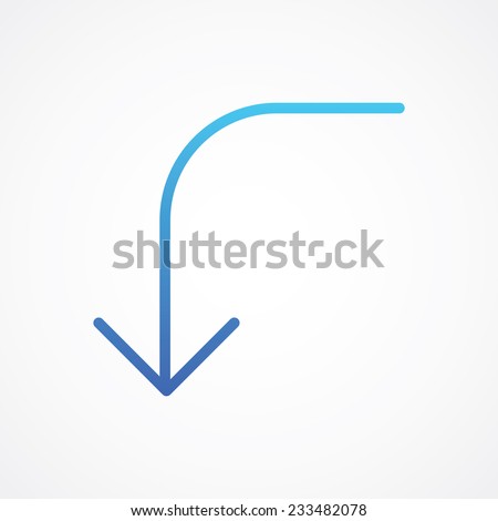 Arrow Turn Right to Down icon. Vector illustration for web sites and mobile applications. Simple Flat Metro design style. ESP10