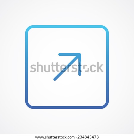 Arrow Top Up Right icon button. Vector illustration for web, site, mobile application. Simple flat metro design style