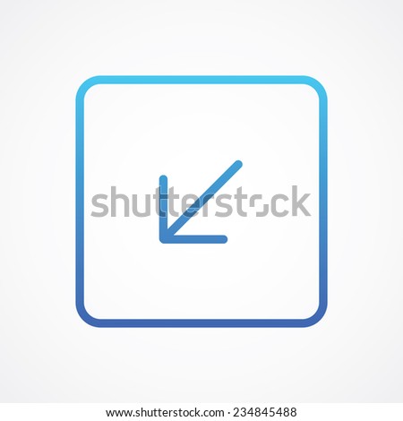 Arrow Left Down Botton icon button. Vector illustration for web, site, mobile application. Simple flat metro design style