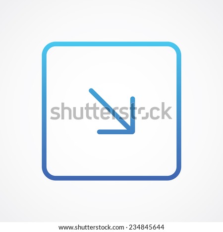 Arrow Left Down Botton icon button. Vector illustration for web, site, mobile application. Simple flat metro design style