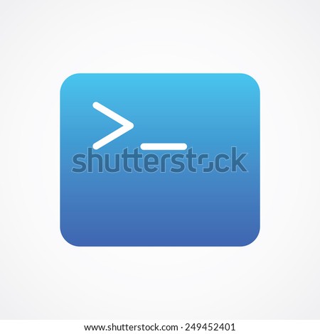 Terminal icon with command line in flat style