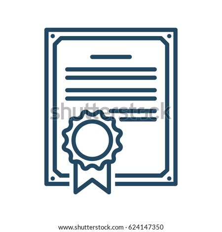 Document with Seal vector icon in meaning Contract or Certificate