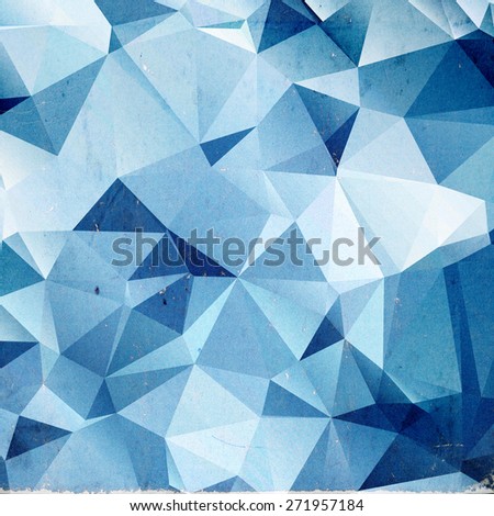 Blue polygonal vintage old background. Polygonal vintage background. Abstract modern background with polygons.
