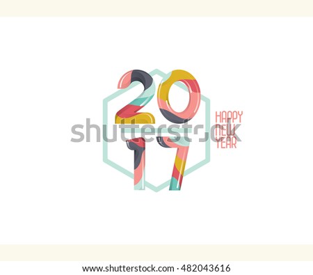 Happy New Year On White Background Stock Vector Illustration 482043616 : Shutterstock