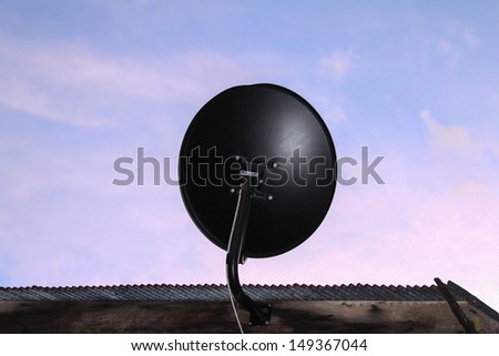 Satellite dish for family home entertainment.