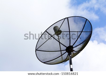 Satellite dish for family home entertainment.