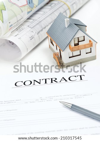 House contract\
Contract, Blueprints and Model house