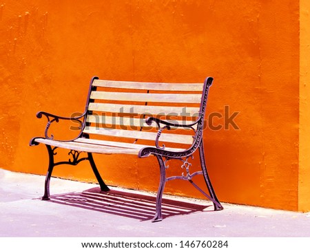 Metal garden chair in the garden