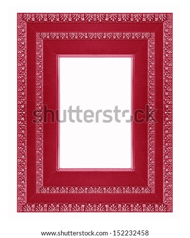 Antique wooden picture frame with a beautiful color on a white background.
