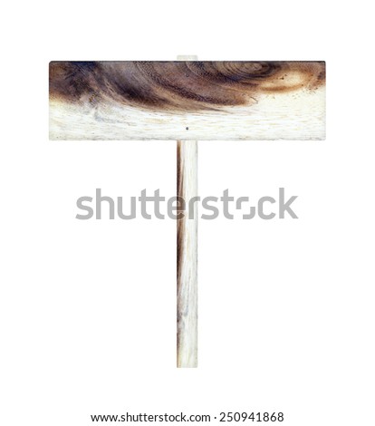 Wooden Sign Isolated On White Background. Stock Photo 250941868