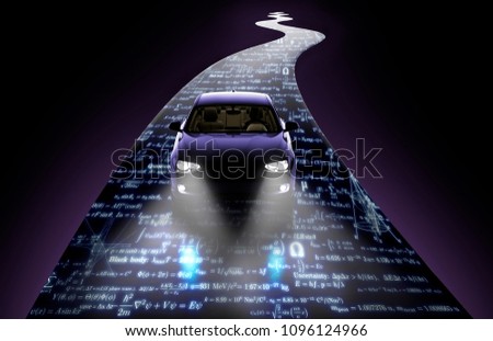 concept of a self-driving modern car ,  3d illustration Imagine de stoc © 