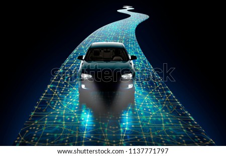 concept of a self-driving modern car ,  3d illustration Photo stock © 
