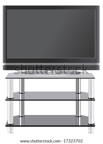 Flat Panel television on modern tv stand