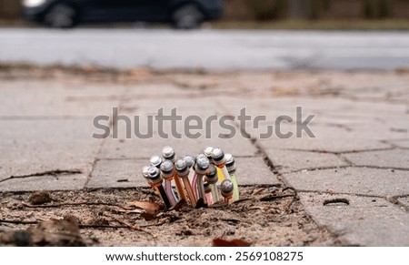 Similar – Image, Stock Photo Cables come out of the ground