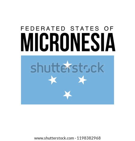 illustration festive banner with flag of The Federated states of Micronesia. Card with flag and coat of arms Happy Federated states of Micronesia Day 2018. picture banner november 3 of foundation day