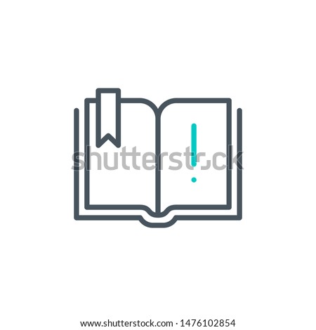 User's Manual book outline flat icon. Single high quality outline logo for web design or mobile app. Thin line sign design logo guide book. Black and blue icon pictogram isolated on white background