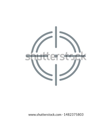 aim right on target outline flat icon. Single high quality outline logo symbol for web design or mobile app. Thin line sign design logo. gray icon pictogram isolated on white background