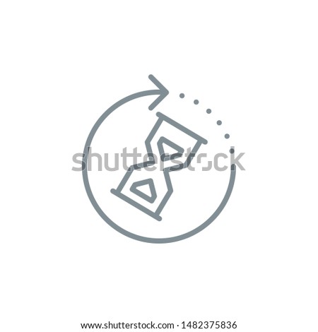 sandglass clock outline flat icon. Single high quality outline logo symbol for web design or mobile app. Thin line waiting logo. Gray wait clock icon pictogram isolated on white background