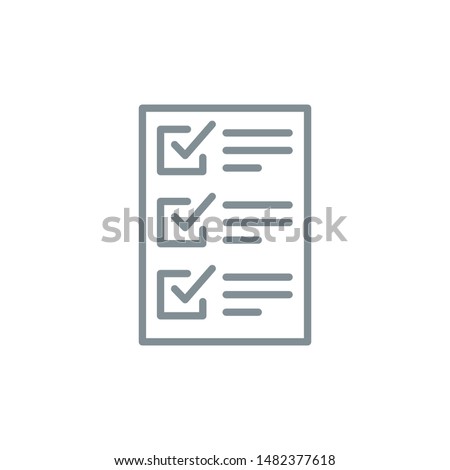 list document outline flat icon. Single high quality outline logo symbol for web design or mobile app. Thin line sign for design logo. gray icon pictogram isolated on white background