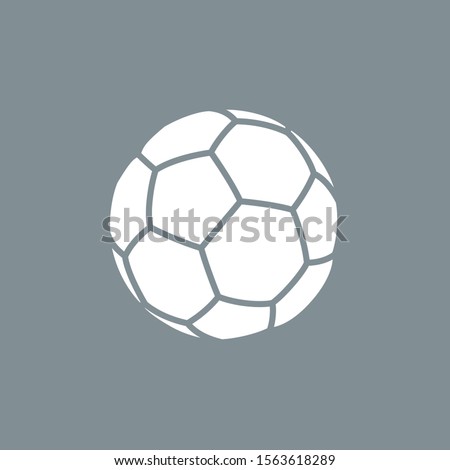 contour shapes icon soccer ball for playing football isolated on gray background. Modern design minimalistic style black and white outline shapes sign classic leather soccer ball.