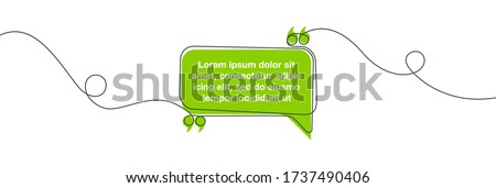 continuous one line art drawing Quote speech bubble templates. Modern Minimal design continuous one line art typography flat design cloud. single quotation speech bubble isolated on white background.