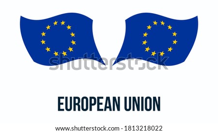 European Union flag state symbol isolated on national banner. Greeting card political and economic union of 27 member states that are located primarily in Europe. Illustration banner realistic EU flag