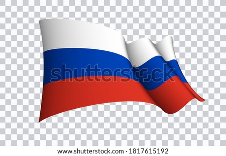 Russia flag state symbol isolated on background national banner. Greeting card National Independence Day of the Russian Federation. Illustration banner with realistic state flag of RF. Stock fotó © 