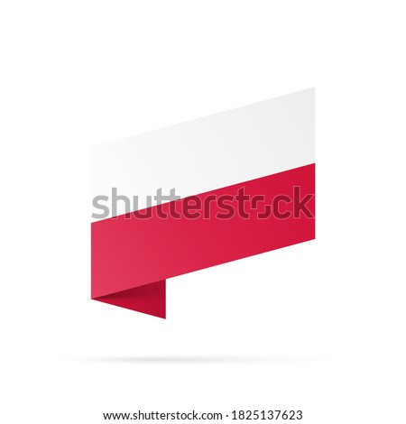 Poland flag state symbol isolated on background national banner. Greeting card National Independence Day of the Republic of Poland. Illustration banner with realistic state flag.