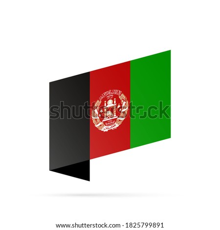 Afghanistan flag state symbol isolated on background national banner. Greeting card National Independence Day of the Islamic Republic of Afghanistan. Illustration banner with realistic state flag.