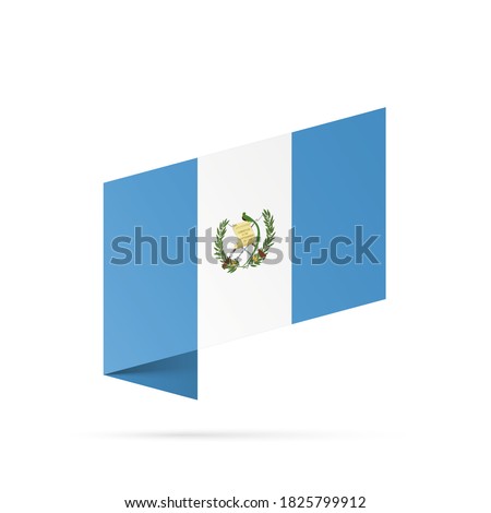 Guatemala flag state symbol isolated on background national banner. Greeting card National Independence Day of the Republic of Guatemala. Illustration banner with realistic state flag.