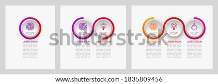 Set 1,2,3,4 circle shapes components Infographic. Modern business circle origami style one, two, three, four options banner. infographics illustration, workflow layout, number options, web design set