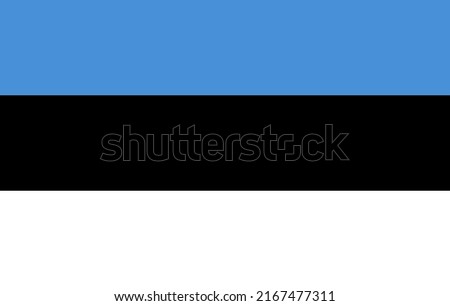 Estonia flag state symbol isolated on background national banner. Greeting card National Independence Day of the Republic of Estonia. Illustration banner with realistic state flag.