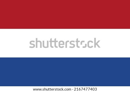 Netherlands flag state symbol isolated on background national banner. Greeting card National Independence Day of the Kingdom of the Netherlands. Illustration banner with realistic state flag Holland.