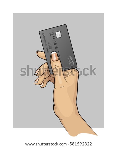 Hand holding a bank card.