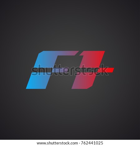 New Spare unused Logo FIA Formula 1 Isolated on black background. Vector Illustration Sign F1. Vector banner new logotype FIA Formula One Group icon.Logo F1 Grand Prix icon logotype World Championship