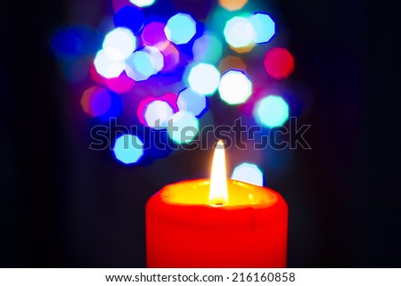 Romantic Red candles - Stock Image