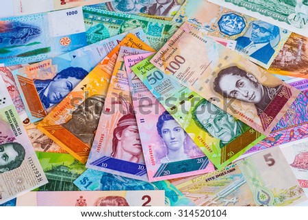 Colorful Old World Paper Money background with animals