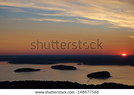 Sunrise from the top of Cadillac Mountain Mount Desert Island Maine