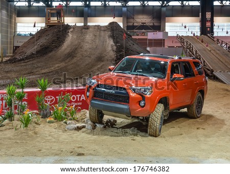 CHICAGO, IL/USA - FEBRUARY 6: A 2014 Toyota 4Runner TRD sport utility vehicle (SUV) at the Chicago Auto Show (CAS) on February 6, 2014, in Chicago, Illinois.