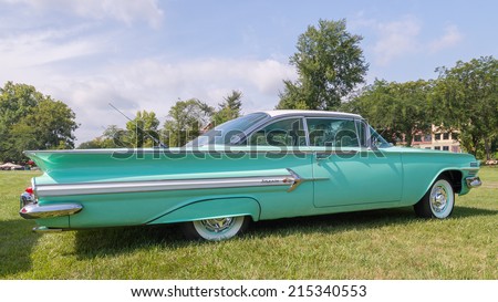 FRANKENMUTH, MI/USA - SEPTEMBER 5, 2014: A 1959/60 Chevrolet Impala car at the Frankenmuth Auto Fest.