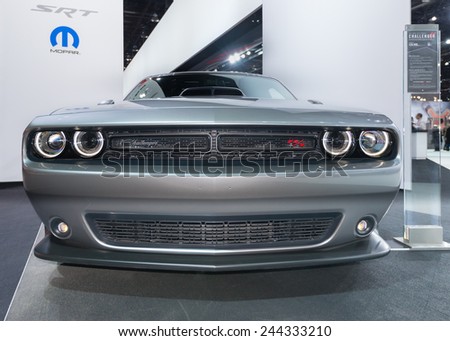 DETROIT, MI/USA - JANUARY 14, 2015: DETROIT, MI/USA - JANUARY 13, 2015: Dodge Challenger R/T car at the North American International Auto Show (NAIAS).
