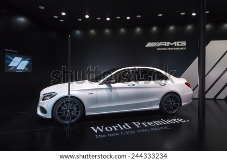 DETROIT, MI/USA - JANUARY 14, 2015: Mercedes C450 AMG GT car at the North American International Auto Show (NAIAS), one of the most influential car shows in the world each year.