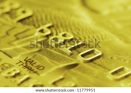 Macro shot of credit card. Shallow depth of field