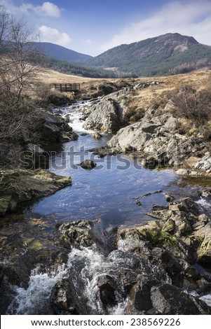 Mountain stream at Glen Sannox on the Isle of Arran in Scotland.